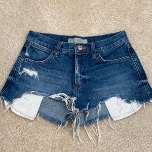 Topshop Moto Rosa Denim Short